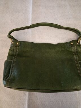 Vintage Fossil Olive Green Leather Shoulder Bag
